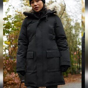 Aritzia TNA -30 Bancroft Down Mountaineering Parka Jacket Slim Fit Black Medium